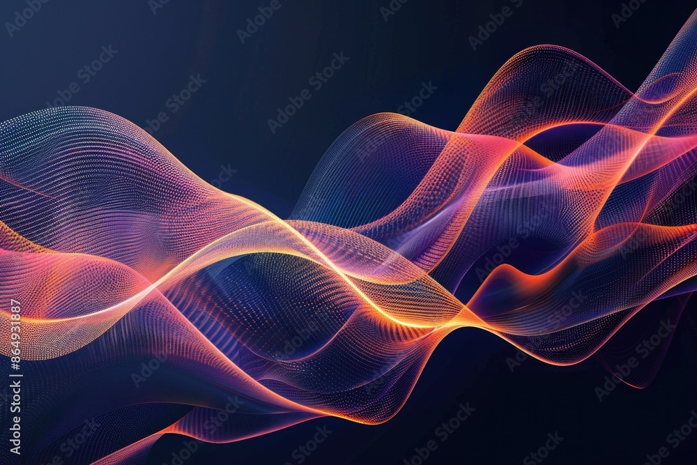 Poster Close-up shot of colorful waves of patterns