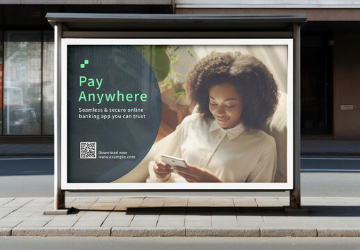 Bus Stop Sign Mockup With Generative AI