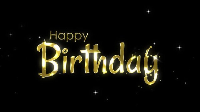 Birthday gold birthday Animation Happy birthday gold birthday wishes gold particles 4k alpha looping