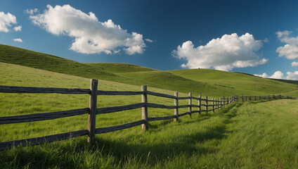 peaceful countryside background with rolling green hills