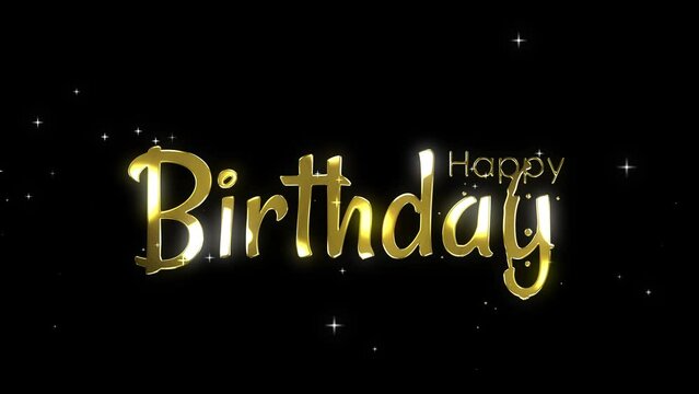 Birthday gold birthday Animation Happy birthday gold birthday wishes gold particles 4k alpha looping