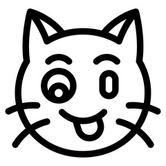 Vector Icon Winking, Cat, Animal, Expression, Cat Emoji