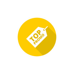 Top promo icon isolated on transparent background