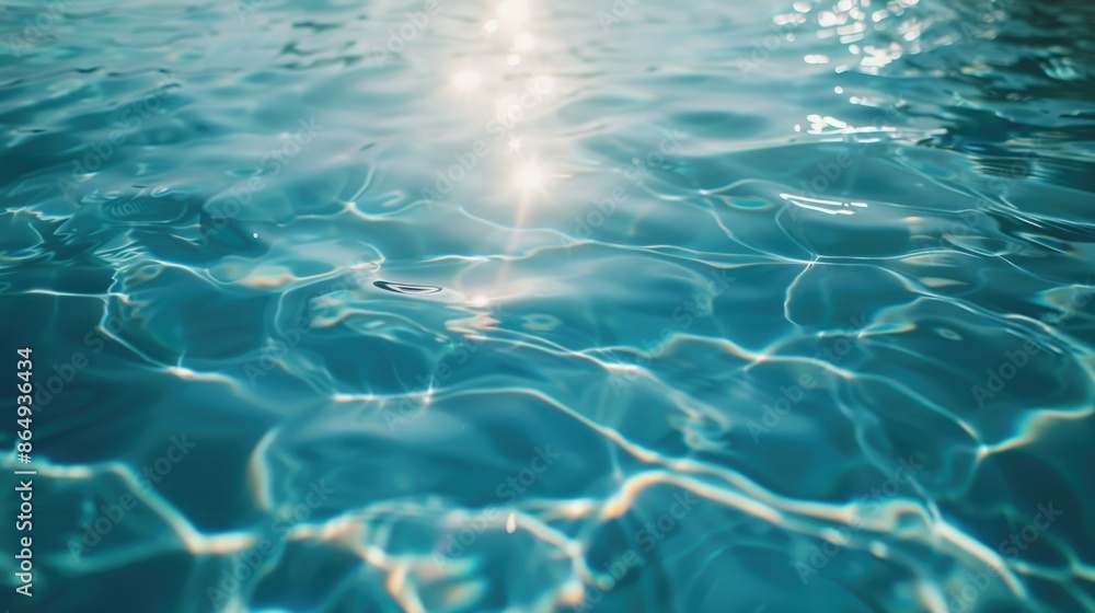 Aufkleber the sun shines through the water surface of a pool, creating a beautiful scene
