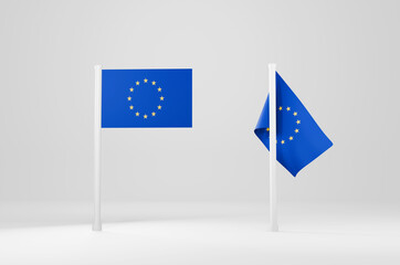 Flag Of Europe union 3d Illustration Stock Image
