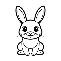 Cartoon Rabbit Sitting Vector Illustration