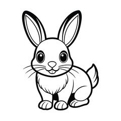 Fototapeta premium Cartoon Rabbit Sitting Vector Illustration