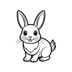 Obraz premium Cartoon Rabbit Sitting Vector Illustration