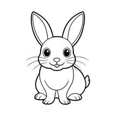 Cartoon Rabbit Sitting Vector Illustration