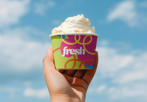 Ice Cream Cup Mockup With Generative AI