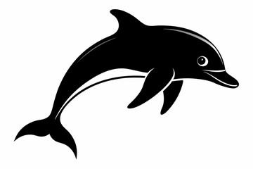 Dolphin fish silhouette vector, A Dolphin vector silhouette isolated on a white background
