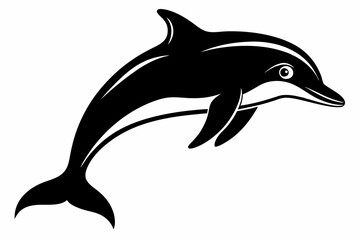 Dolphin fish silhouette vector, A Dolphin vector silhouette isolated on a white background