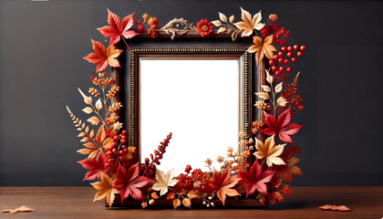 秋の紅葉の写真フレーム