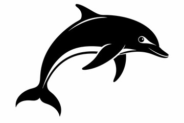 Dolphin fish silhouette vector, A Dolphin vector silhouette isolated on a white background