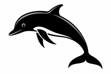 Dolphin fish silhouette vector, A Dolphin vector silhouette isolated on a white background