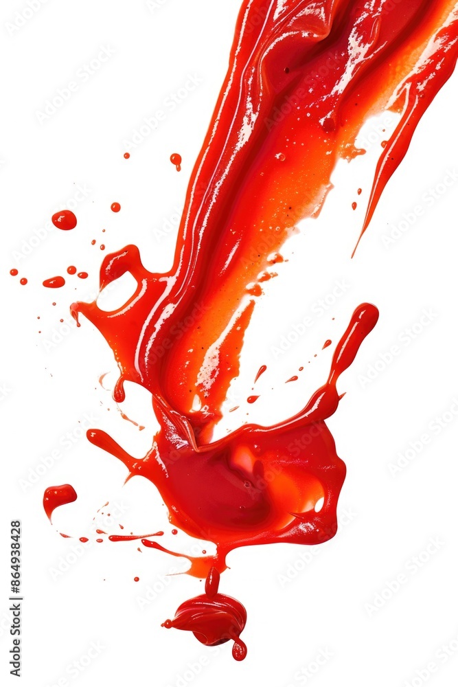 Aufkleber A small amount of red liquid splashed on a white surface, with no other objects or distractions