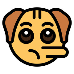 Vector Icon Liar, Dog, Animal, Wildlife, Dog Emoji