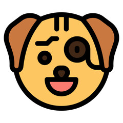 Vector Icon Observer, Dog, Animal, Wildlife, Dog Emoji