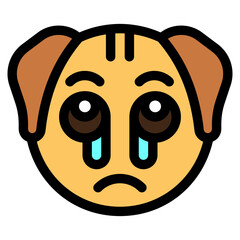 Vector Icon Cry, Dog, Animal, Wildlife, Dog Emoji