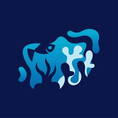 Fish Aquatic Nature Creative Illustration Design Logo
