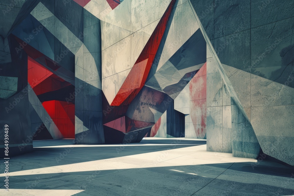 Poster a building with a vibrant array of colors covering its facade, creating a striking visual impact, a 