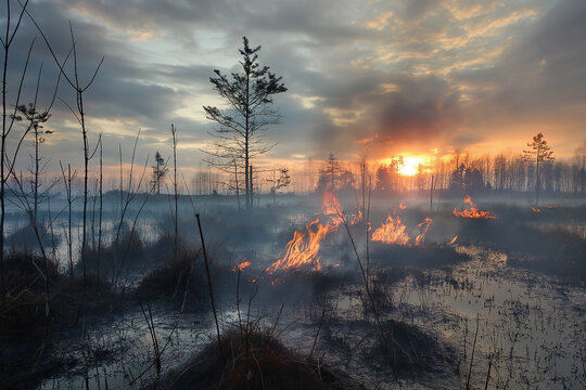burning peat bogs environmental disaster