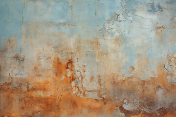 Rusty Metal Surface with Peeling Paint, Grunge Texture Background for Vintage Design and Industrial Concepts