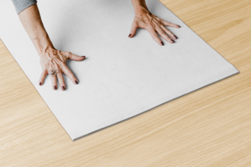 Yoga mat png mockup, health & wellness, transparent background