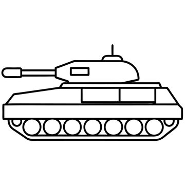 recommend clip art: tank outline coloring book page line art illustration digital drawing