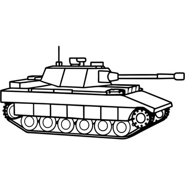 recommend clip art: tank outline coloring book page line art illustration digital drawing