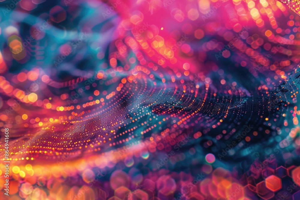 Poster A blurry image of a colorful background with vibrant hues and textures