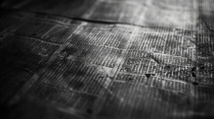 A vintage-style newspaper with bold headlines and news stories in black and white