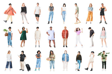 Diverse people's png watercolor illustration, full body set on transparent background © Rawpixel.com