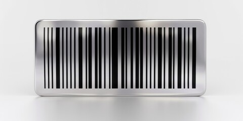 A metal plate with a unique barcode design