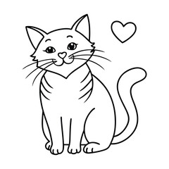 Obraz premium Cat pet sticker Vector Illustration.
