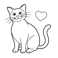 Cat pet sticker Vector Illustration.