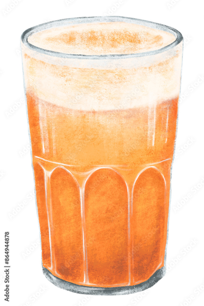 Poster Thai tea png drink, realistic beverage illustration, transparent background