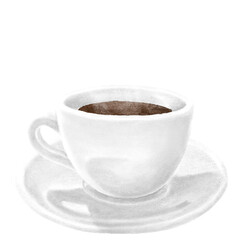Espresso cup png sticker, hot coffee drink illustration, transparent background