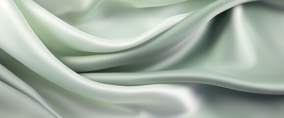 Obraz premium Sage green grey white silk satin. Color gradient. Luxury elegant abstract background for design. Light dark shade
