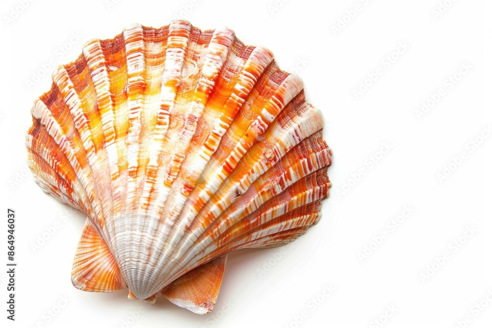 Poster close-up image of a shell on a white background, perfect for design and advertising projects