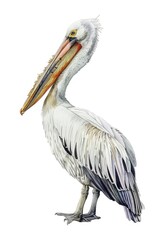 Obraz premium A large white bird with a distinctive long beak, perfect for use in illustrations about wildlife or nature