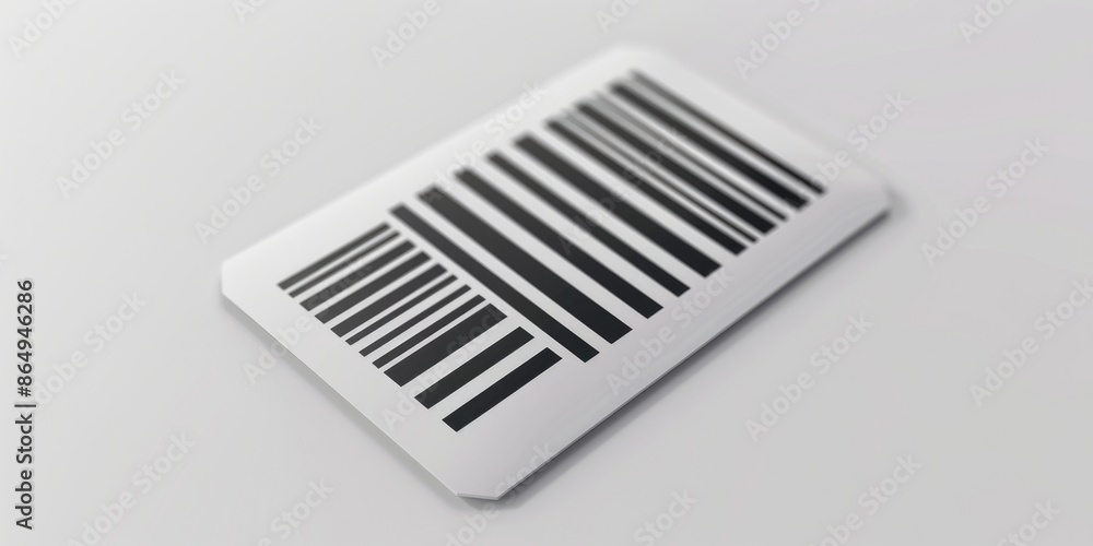 Aufkleber close-up shot of a barcode on a white background, ideal for use in product design or inventory manag