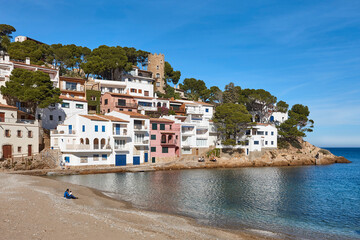 Fototapeta premium Mediterranean coastline traditional village of Begur. Girona, Catalonia. Spain