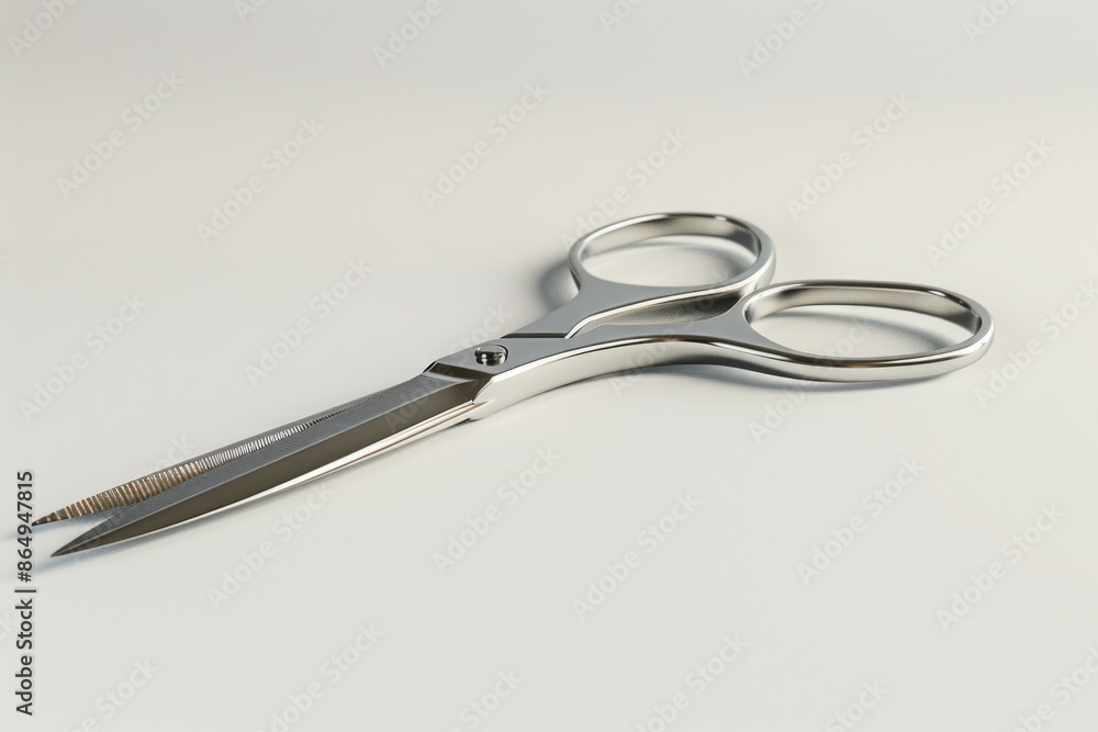 Poster A pair of scissors placed on a table