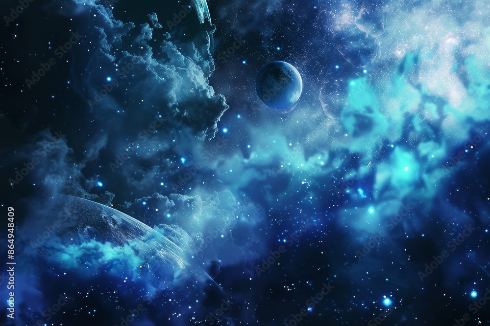 Poster a surreal dreamscape filled with floating stars and planets in a cosmic display, a surreal dreamscap