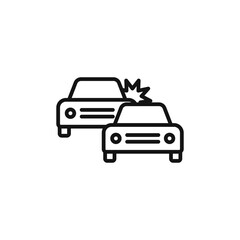 Vehicle Collision Car Crash Icon for Safety Alerts