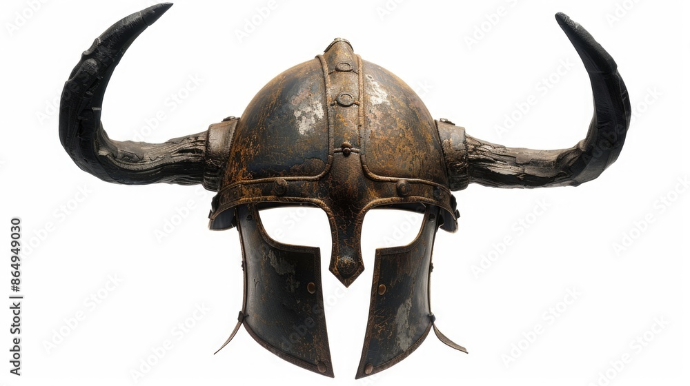 Poster close-up view of a helmet on a white background, perfect for use in various contexts