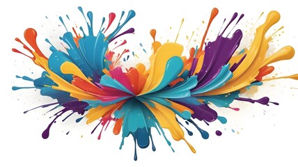 Fototapeta premium 3d Colorful painting on white background 