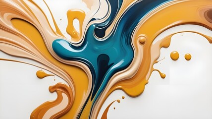 Obraz premium Oil painting yellow and blue color abstract background illustration