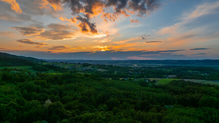 sunset over the mountains